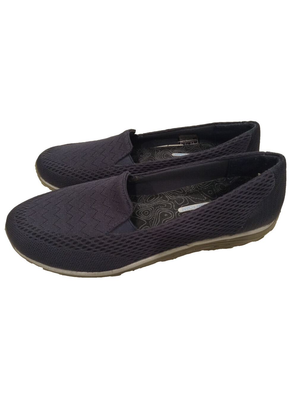 Skechers Reggae Fest Willows Womens 9.5 Blue Slip On Woven Mesh Memory Foam Shoe
